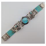 Lorenzo Tafoya Sterling Inlaid Genuine Stone  King