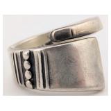 Vintage Sterling Cellini Modernist Open Shank Ring