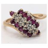 10K Gold Ruby & Diamond Ring
