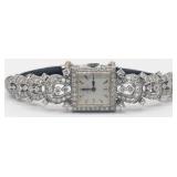 Vintage Ladies Swiss Gubelin 18K White Gold Diamon