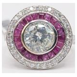 18K Diamond & Ruby Ring