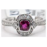 Platinum Aaron Gofflieb Ruby & Diamond Ring