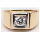 14K Gold Mens Diamond Wedding Band