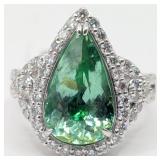 Platinum Paraiba Tourmaline & Diamond Ring