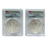(2) 2023-W American Silver Eagles PCGS MS 70 First