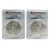 (2) 2023-W American Silver Eagles PCGS MS 70 First