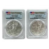 (2) 2023-W American Silver Eagles PCGS MS 70 First