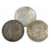 (3) 1921 United States Morgan Silver Dollars