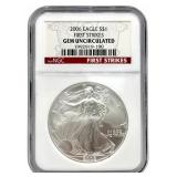 2006 American Silver Eagle NGC Gem Uncirculated Fi