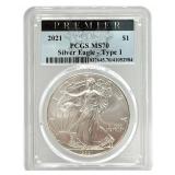 2021 Type 1 American Silver Eagle PCGS MS 70 Premi