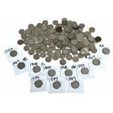 108 Piece 1883-1912 Mixed Date Liberty Head "V"