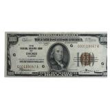 Series Of 1929 United States $100 FRB Of Chicago I