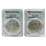 (2) 2024 American Silver Eagles PCGS MS 70 First S