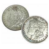 (2) 1878 8TF United States Morgan Silver Dollars