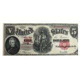 Series Of 1907 United States $5 Large Size "Woodc