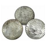 (3) 1900 United States Morgan Silver Dollars