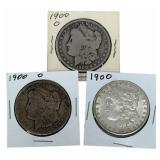 (1) 1900 & (2) 1900-O United States Morgan Silver