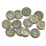 $6.50 Face Value Of Mixed Date 90% Silver Franklin