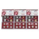 (3) 2006 United States Mint Silver Proof Sets