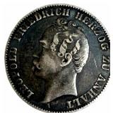 1858-A German States Anhalt-Dessau Silver Thaler