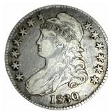 1830 United States Capped Bust Silver Half Dollar
