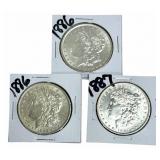 (2) 1886 & (1) 1887 United States Morgan Silver Do