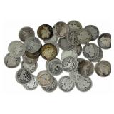 $10 Face Value Of Mixed Date 90% Silver Barber Qua