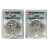 (2) 2016-W Burnished American Silver Eagles PCGS S