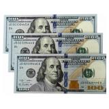 (3) Series 2009 $100 Uncirculated Consecutive Numb