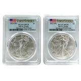 (2) 2023-W American Silver Eagles PCGS MS 70 First