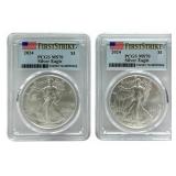 (2) 2024 American Silver Eagles PCGS MS 70 First S