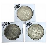 1881-S, 1882-S & 1882 United States Morgan Silver