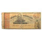 March 10th, 1863 Civil War State Of Louisiana $20