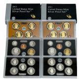 (2) 2011 United States Mint Silver Proof Sets