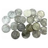 $10 Face Value Of Mixed Date 90% Silver Walking Li