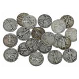 $10 Face Value Of Mixed Date 90% Silver Walking Li