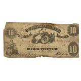 July 25th, 1861 Confederate States Of America $10