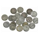 $10 Face Value Of Mixed Date 90% Silver Walking Li