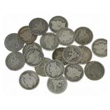 $10 Face Value Of Mixed Date 90% Silver Barber Hal