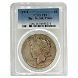 1921 United States High Relief Peace Silver Dollar