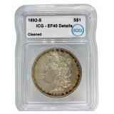 1892-S United States Morgan Silver Dollar ICG Clea