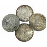 (4) Mixed Date United States Morgan Silver Dollars