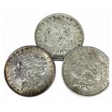 1879, 1881-S & 1882 United States Morgan Silver Do