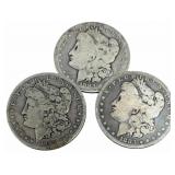 1882-S, 1883 & 1884-S United States Morgan Silver