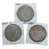 (1) 1879-S & (2) 1880 United States Morgan Silver