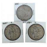 (2) 1880-O & (1) 1881 United States Morgan Silver