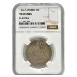 1866-S Motto United States Seated Liberty Half Dol