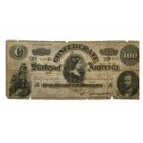 Feb. 17th, 1864 Confederate States Of America $100
