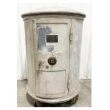 Antique Civil War Era Louis Keuck Cylindrical Safe