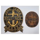 2 Cast Metal Safe Door Plaques For John Tann